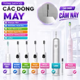 Set 2 đầu thay thế cho đầu bàn chải điện Wisezen TB01 REISONIC H610 Pro Minh House làm sạch răng 2