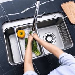 Chậu Rửa Bát NOBINOX NOVA A182 Inox 304 Dày 1.2mm 820x500mm Lòng Sâu 230mm Vân Vải Siêu Mịn Chống Xước Bát Rác Lệch 6