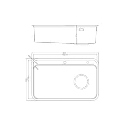 Chậu Rửa Bát NOBINOX NOVA A182 Inox 304 Dày 1.2mm 820x500mm Lòng Sâu 230mm Vân Vải Siêu Mịn Chống Xước Bát Rác Lệch 7