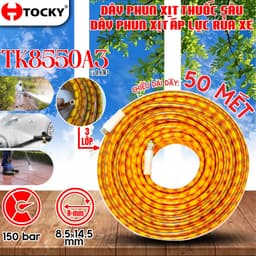 Dây phun xịt áp lực cao chính hãng tocky 8.5 mm x 14mm 3 lớp chất liệu nhựa pvc, áp lực tối đa 150bar, dài 10m, 15m, 20m 6