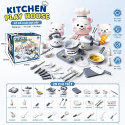 Bộ đồ chơi nấu ăn nhà bếp cho bé , Bếp sài pin aa mô phỏng âm thanh mô phỏng chân thực , giúp bé nhập vai siêu vui 1