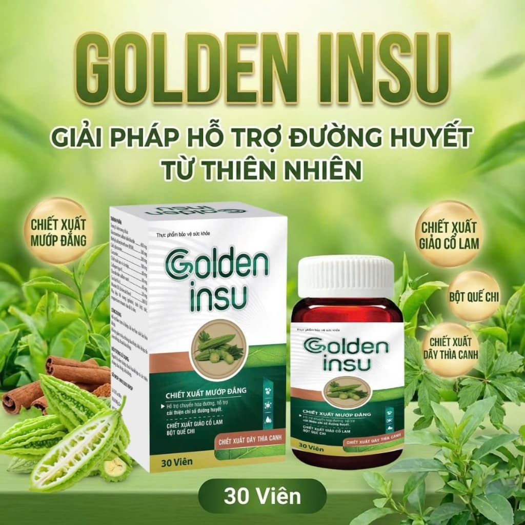 Golden Insu Hộp 30 Viên Chính Hãng Cao Cấp ✔️️️ Viên uống tiểu đường hạ an đường phòng chống biến chứng tiểu đường