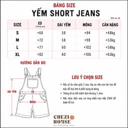 Yếm Jean Short Nữ – AN TÂY – Dáng Ngố, Jean Cao Cấp, Form Rộng Thoải Mái, Dễ Phối Đồ – #8640-42 – Màu Nâu 8