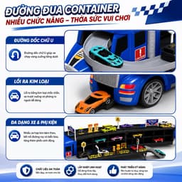 Đường đua oto trên xe tải ,mô hình mô phỏng đua xe cho cho bé , dễ gấp gọn , cất giữ 3