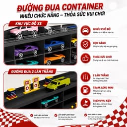 Đường đua oto trên xe tải ,mô hình mô phỏng đua xe cho cho bé , dễ gấp gọn , cất giữ 4