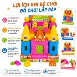 Đồ Chơi Xếp Hình Mầm Non Cho Bé Có Túi Xách, Bộ Lắp Ghép Cho Bé 3 - 5 Tuổi Hàng Việt Nam 4