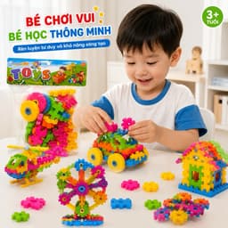 Bộ đồ chơi lắp ghép nhiều màu sắc giúp bé thỏa sức sáng tạo và tự tay tạo nên nhiều mô hình thú vị như xe ô tô, máy bay 1