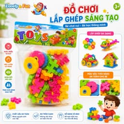 Bộ đồ chơi lắp ghép nhiều màu sắc giúp bé thỏa sức sáng tạo và tự tay tạo nên nhiều mô hình thú vị như xe ô tô, máy bay 2