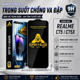 Kính cường lực Realme C75, C75X cao cấp trong suốt Miếng dán bảo vệ cam điện thoại sharkcase 1