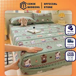 Set Bộ Ga Gối Đũi Dệt Tơ Tre Phong Cách Hàn Quốc 3 Món –  Chất Liệu Mềm Mát, Đủ Kích Thước 1