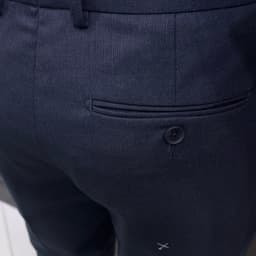 Quần âu nam Owen màu xám xanh tím than kẻ slim fit tăng đơ 2 cạp vải poly QST262075 7