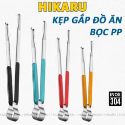 Kẹp Gắp Thức Ăn Inox 304 Chống Gỉ Nhựa PP Nhiều Màu Nhiều Kích Cỡ HIKARU DT250600301 1