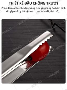 Kẹp Gắp Thức Ăn Inox 304 Chống Gỉ Nhựa PP Nhiều Màu Nhiều Kích Cỡ HIKARU DT250600301 6