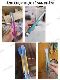 Kẹp Gắp Thức Ăn Inox 304 Chống Gỉ Nhựa PP Nhiều Màu Nhiều Kích Cỡ HIKARU DT250600301 2