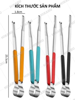 Kẹp Gắp Thức Ăn Inox 304 Chống Gỉ Nhựa PP Nhiều Màu Nhiều Kích Cỡ HIKARU DT250600301 4