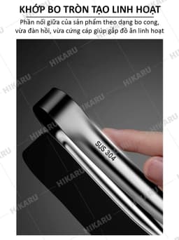 Kẹp Gắp Thức Ăn Inox 304 Chống Gỉ Nhựa PP Nhiều Màu Nhiều Kích Cỡ HIKARU DT250600301 8