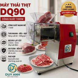 Máy Thái Thịt DQ90 Xắt Thịt Sống Chín – Dao Cắt Sắc Bén, Lát Thịt Hoàn Hảo đa dạng độ dày từ 2.0mm đến 10.mm 1