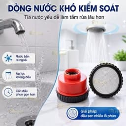 Đầu Sen Tăng Áp 1000 Lỗ – Vòi Sen Phun Tia Siêu Mịn, Dòng Nước Đều, Tiết Kiệm Nước, Ren 21 Dễ Dàng Lắp Đặt 3