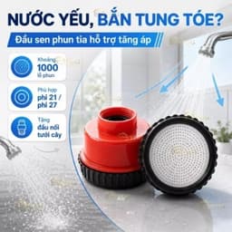 Đầu Sen Tăng Áp 1000 Lỗ – Vòi Sen Phun Tia Siêu Mịn, Dòng Nước Đều, Tiết Kiệm Nước, Ren 21 Dễ Dàng Lắp Đặt 2