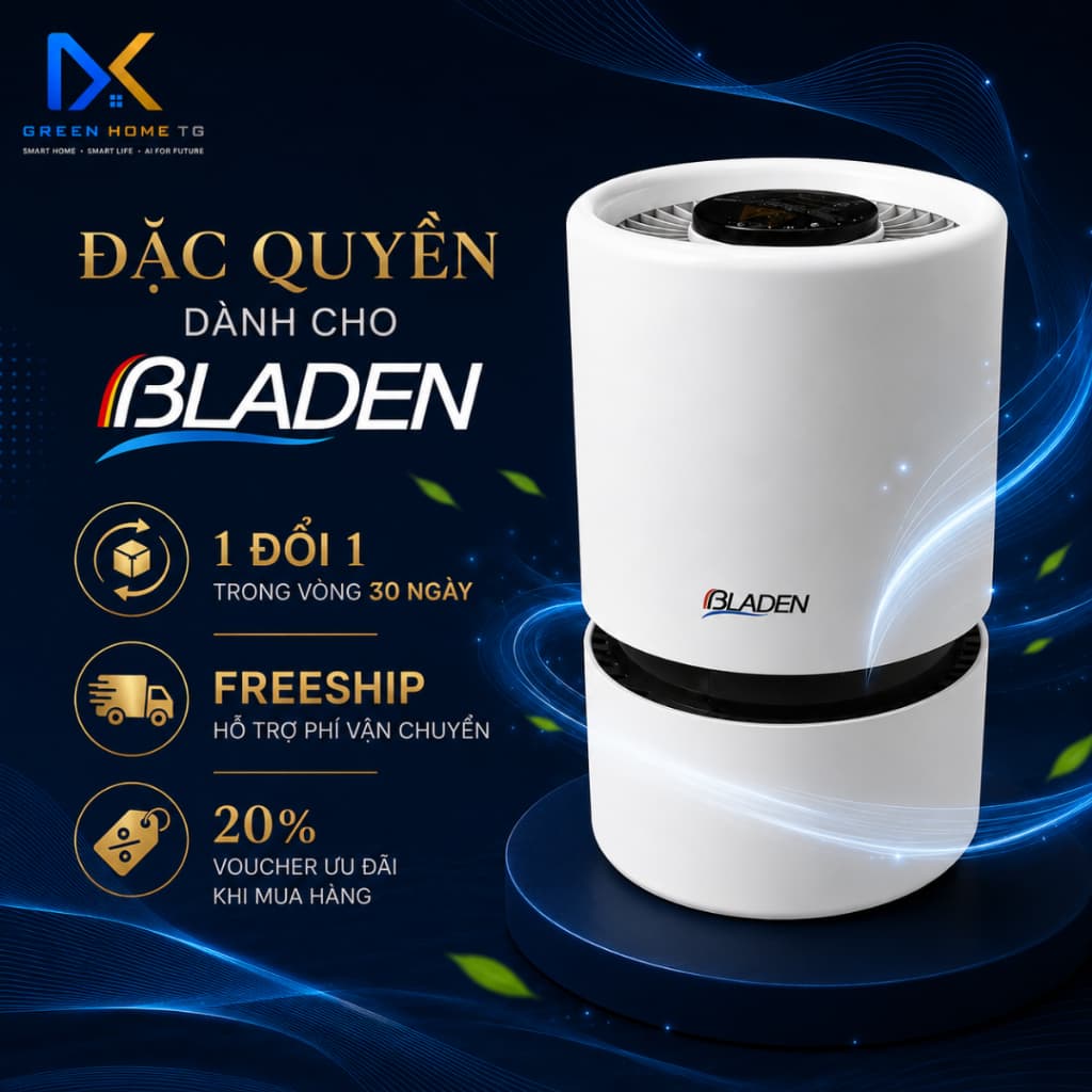 Máy Lọc Không Khí BLADEN 2in1 – Lọc Bụi Mịn, Khử Mùi & Khuếch Tán Tinh Dầu Cho Không Gian Rộng