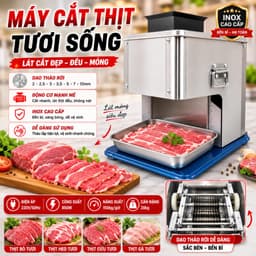 Máy thái thịt,tháo dao  tai, bì 1 cửa 2.0mm, 2.5mm, 3.5mm, 5.0mm.7mm.10mm thái thịt bò, thịt lợn làm bún chả 6