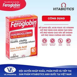 TPBVSK Vitabiotics FEROGLOBIN B12 Capsules Bổ Sung Sắt, Kẽm, Axit Folic, B6 Hỗ Trợ Tăng Khả Năng Tạo Máu, 30 Viên 6