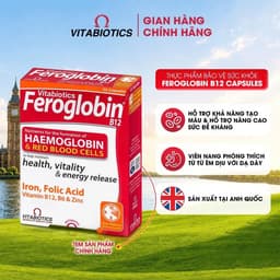TPBVSK Vitabiotics FEROGLOBIN B12 Capsules Bổ Sung Sắt, Kẽm, Axit Folic, B6 Hỗ Trợ Tăng Khả Năng Tạo Máu, 30 Viên 1
