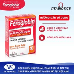 TPBVSK Vitabiotics FEROGLOBIN B12 Capsules Bổ Sung Sắt, Kẽm, Axit Folic, B6 Hỗ Trợ Tăng Khả Năng Tạo Máu, 30 Viên 2