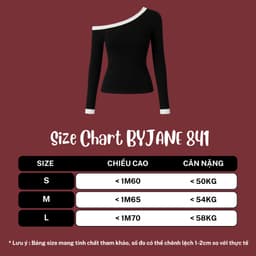 [ MÀU MỚI ] Áo Thun Trễ Vai Tay Dài Phối Viền siêu co dãn mềm mịn - BYJANE - 841 3