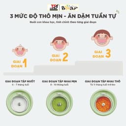 Máy Xay Ăn Dặm Bear BFM-045KN, 0.35Lit - 450w, Công nghệ hơi nước đa điểm 720° - Hẹn giờ và giữ ấm tiện lợi 5