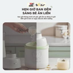 Máy Xay Ăn Dặm Bear BFM-045KN, 0.35Lit - 450w, Công nghệ hơi nước đa điểm 720° - Hẹn giờ và giữ ấm tiện lợi 4