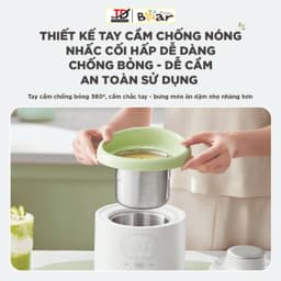 Máy Xay Ăn Dặm Bear BFM-045KN, 0.35Lit - 450w, Công nghệ hơi nước đa điểm 720° - Hẹn giờ và giữ ấm tiện lợi 3