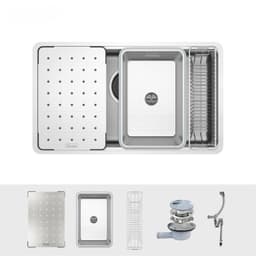 Chậu Rửa Bát Konox Dekor 8044SU Chính Hãng Inox SS304 1 Hố Chống Xước Sink Kèm Đủ Phụ Kiện 4