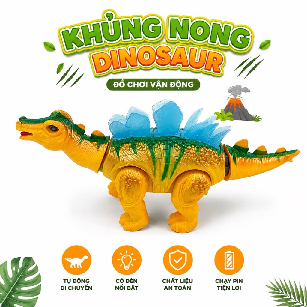 Đồ chơi Khủng long đẻ trứng có đèn nhạc mô phỏng chân thực