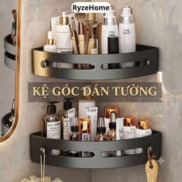 Kệ Góc Dán Tường Phòng Tắm Đa Năng - Không Cần Khoan, Nâng Cấp Miếng Dán, Nhựa Mỏng Chứ Không Dày 1