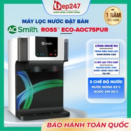 Máy Lọc Nước A. O. Smith ROSS™ ECO-AOC75PUR Chính Hãng Đặt Bàn RO 75GPD Nóng Ấm Thường 1