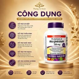 [Hỏa Tốc] Viên Uống Bổ Sung Magie Webber Naturals Magnesium Bisglycinate 60/120 Viên Giảm Stress Ngủ Ngon Tốt Tim Mạch 3
