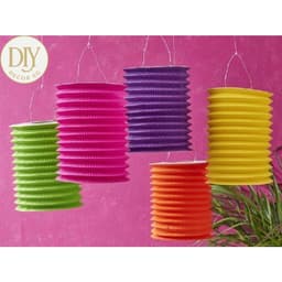 Combo 10 lồng đèn giấy xếp DIYDECORSG, lồng đèn hình ống trụ Trung thu, mẫu hoạt hình con vật 18.5cm 8