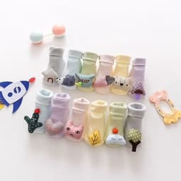 Tất Vớ Thú Chống Trượt Họa Tiết 3D Dễ Thương Cho Bé Sơ Sinh 𝟎𝟑𝐓𝐓 1