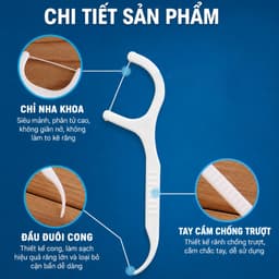 Combo 12 Hộp Tăm Chỉ Nha Khoa (600 Cái) Sợi Chỉ Mảnh Siêu Dai Làm Sạch Kẽ Răng Vệ Sinh Răng Miệng 3