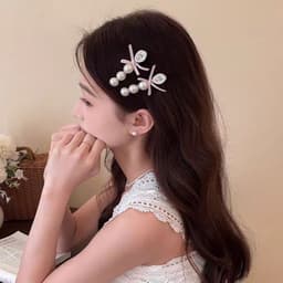 Kẹp Tóc Nơ Hồng Đính Ngọc Trai Phong Cách Hàn Quốc – Kẹp Tóc Nữ Nhẹ Nhàng Xinh Xắn 2