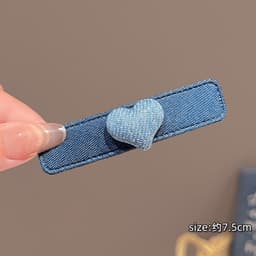 Kẹp Tóc Trái Tim Phối Màu Xanh Phong Cách Hàn Quốc – Kẹp Mái Nữ Vintage Dễ Thương 5