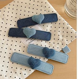 Kẹp Tóc Trái Tim Phối Màu Xanh Phong Cách Hàn Quốc – Kẹp Mái Nữ Vintage Dễ Thương 7