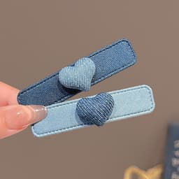 Kẹp Tóc Trái Tim Phối Màu Xanh Phong Cách Hàn Quốc – Kẹp Mái Nữ Vintage Dễ Thương 8