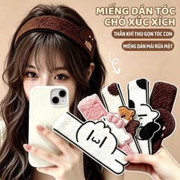 Miếng Dán Tóc Mái Dáng Dài Hình Thú Cưng Đáng Yêu Chống Hằn Nếp Dùng Khi Rửa Mặt, Makeup 1