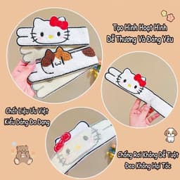 Miếng Dán Tóc Mái Dáng Dài Hình Thú Cưng Đáng Yêu Chống Hằn Nếp Dùng Khi Rửa Mặt, Makeup 5