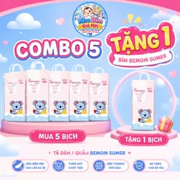 [ Combo 5 tặng 1 ] bỉm Bemom SUMMER siêu mỏng mềm, thấm hút tốt size NB/S/M/L/XL/2XL/3XL/4XL 2