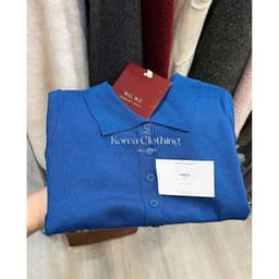 𝑨𝒏𝒏𝑺𝒕𝒖𝒅𝒊𝒐 [SẴN]𝐖𝐆𝐖𝐄/ Áo Len Mongtoghi Cổ Polo Phối Cúc WG.WE 8770, Áo Len Dệt Kim Nữ Cổ Bẻ Tay Ngắn Form Ôm 7