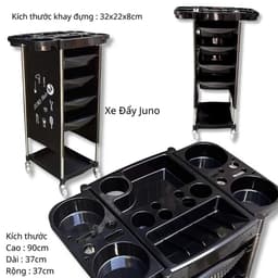 Xe Đẩy Juno MOLLYHAIR Nhựa 5 Tầng Dùng Cho Salon Làm Tóc Hoá Chất 3