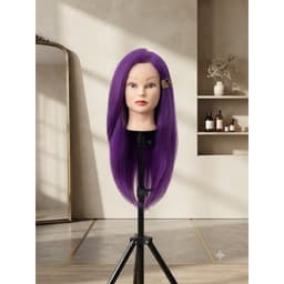 Đầu Manocanh MOLLYHAIR Tóc Màu Tím Khói Sang Trọng - Hỗ Trợ Học Cắt Tóc, Nhuộm Màu 1